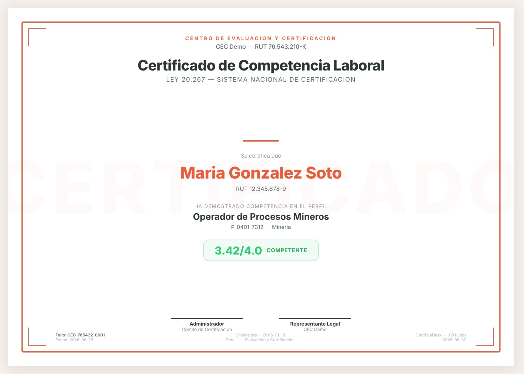 Certificado de Competencia Laboral