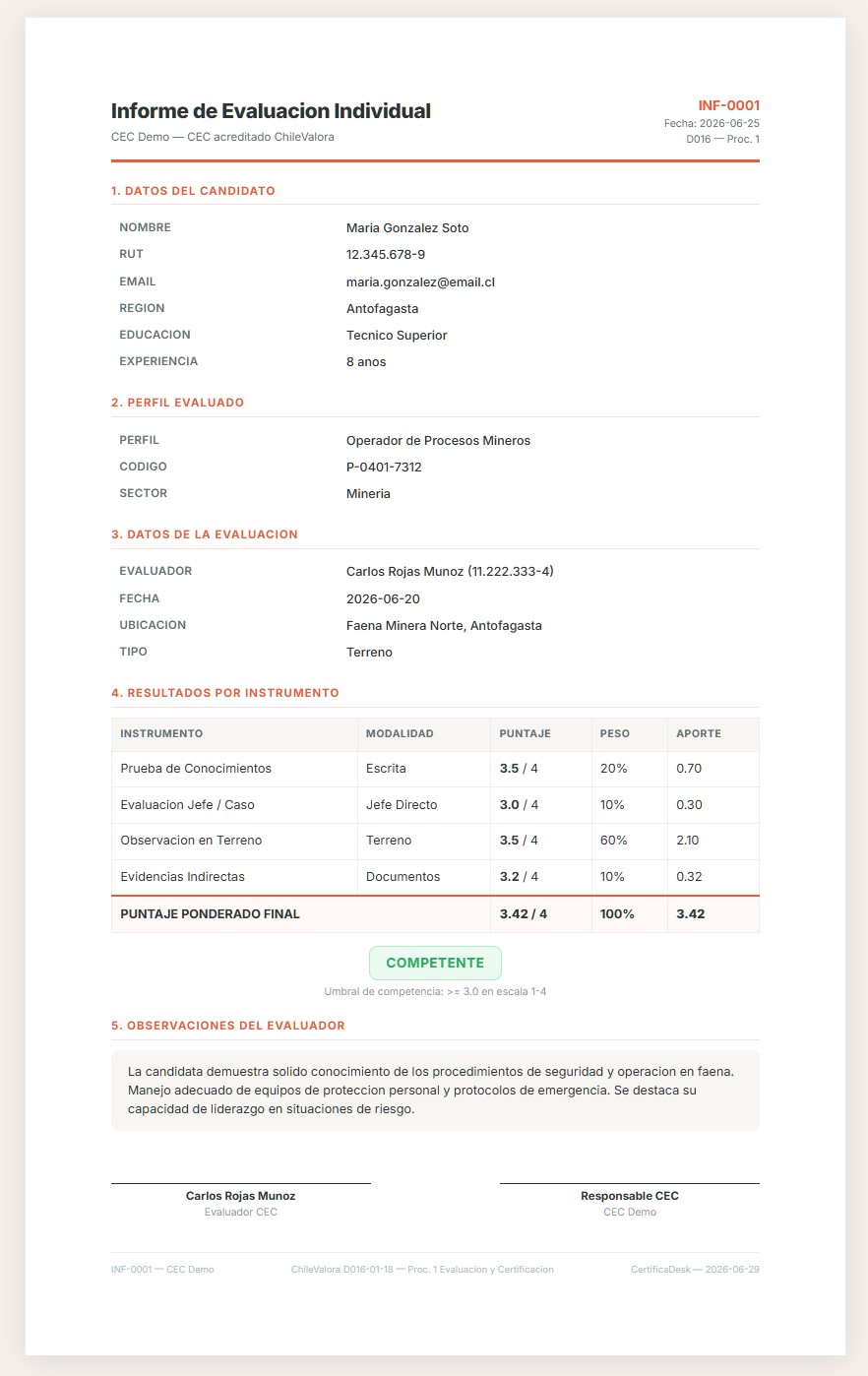 Informe de Evaluación Individual